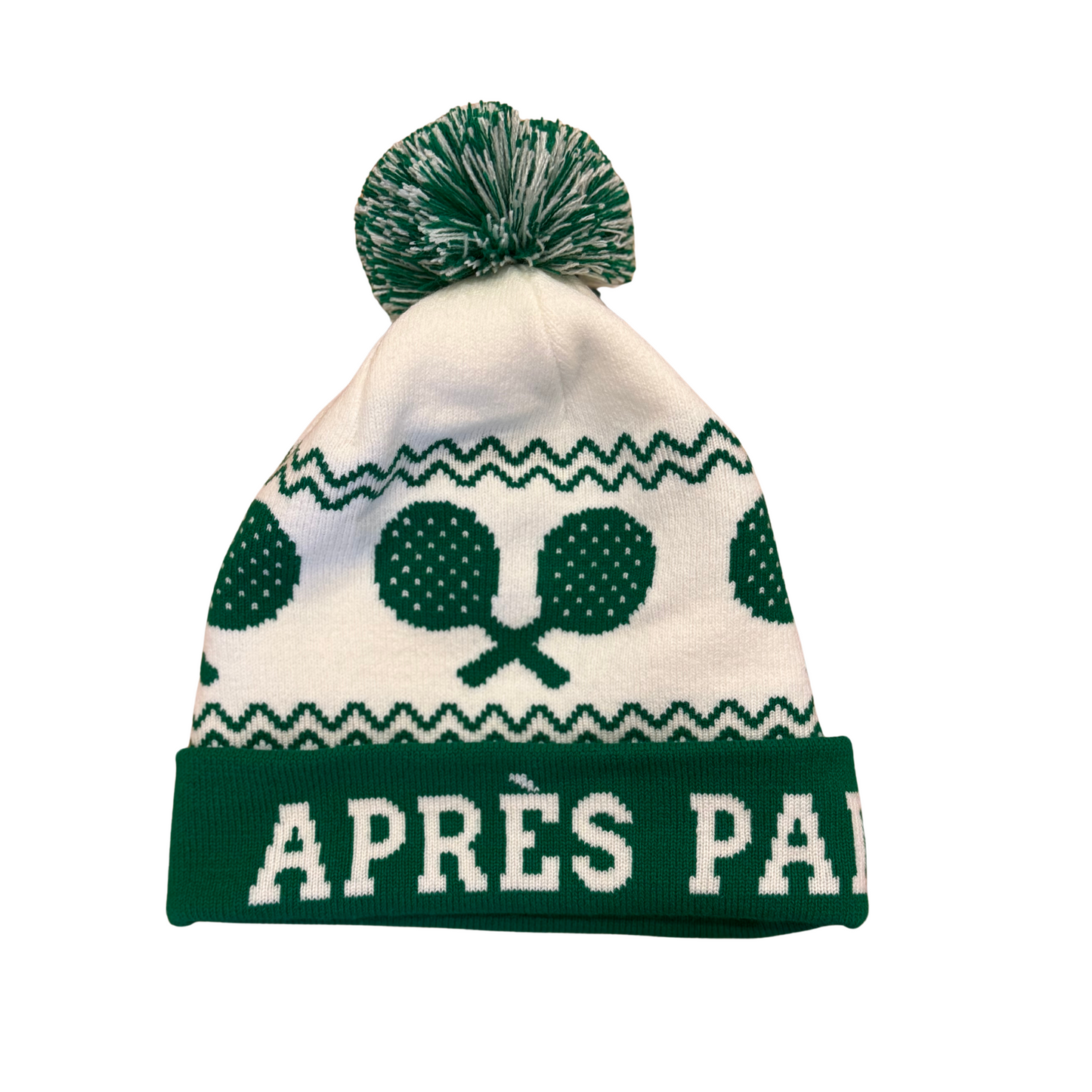 Aprés Paddle Knit Hat - Green and White